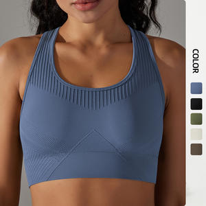 New Cross-Border European American I-Shaped Yoga Bra Seamless <b>Knitted</b> Solid Color Jacquard Sports Running Fitness <b>Vest</b> Beautiful - Product Image 2