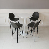 Chaise haute de bar en cuir PU avec structure métallique pour restaurant, cuisine, bar, café, salon de thé