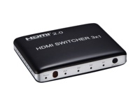Répartiteur HDMI 3x1, commutateur en plastique, avec télécommande IR, 4K x 2K @ 60hz, V2.0