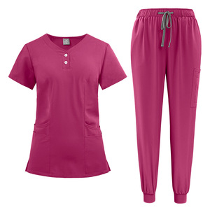 Uniformes Médicos de Hospital Transpirables y Antiarrugas de Alta Calidad de Fábrica, Conjunto de Uniformes Quirúrgicos de Poliéster, Rayón y Spandex con Cuello <span class=keywords><strong>en</strong></span> V y Pantalones Jogger - Product Image 5
