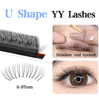 Cils en Y 2D à pointe unique, faits à la main, doux, naturels, en forme de trèfle, fournitures d'extensions de cils