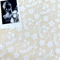Tissu en dentelle double brodée à double couche avec sequins pour robe de soirée de luxe ou robe de demoiselle d'honneur