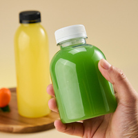 Bouteilles de boisson en plastique transparentes de qualité alimentaire sans BPA de 350 ml et 500 ml, bouteilles de jus de fruits, bouteilles PET avec couvercle anti-effraction