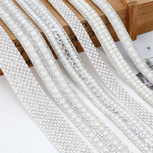 Diamond Stickers DIY Jewelry Self-adhesive Pearl Rhinestone <strong>Strip</strong> Accessories Sparkly Clothing Accessories <strong>Resin</strong> Diamond <strong>Strips</strong> - Product Image 2