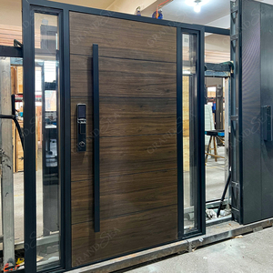 Porte d'ingresso <span class=keywords><strong>in</strong></span> <span class=keywords><strong>legno</strong></span> di teak di alta qualità, design moderno per ville, porte a doppia anta <span class=keywords><strong>in</strong></span> <span class=keywords><strong>legno</strong></span> per esterni di case - Product Image 5