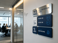Signalétique de plafond directionnelle en profilé aluminium, panneau de signalisation standard pour l'extérieur, alimentation AC/DC pour hôtels et centres commerciaux