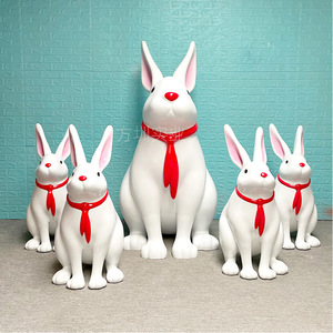 Sculpture du Lapin du Zodiaque 2023, Figurine Artistique en Plastique de Dessin Animé pour Décoration Extérieure du Nouvel An Chinois, à Poser au Sol, Lot Multi-Pièces - Product Image 4