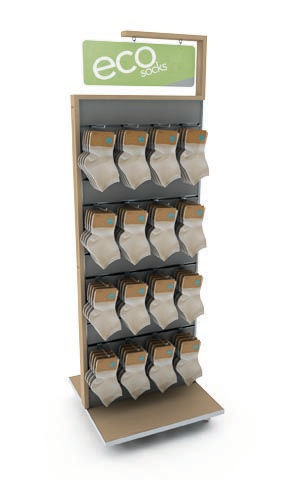Bvis Customized Metal Sock Rotating Hanging Floor Standing Display Rack Storage Customized Color Logo Modern Design for Retail — view 6