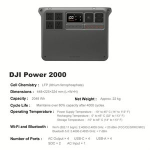 Batería de Almacenamiento de Energía para Exteriores Original Power 2000 Mobile Power 2048W para Camping y Automóvil, 1kWh - Product Image 3