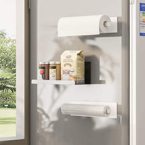 Support mural magnétique en fer pour essuie-tout de cuisine, étanche, sur pied, non pliable, avec design moderne - Product Image 1