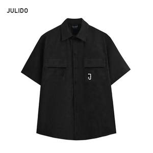 เสื้อเชิ้ตผ้าลูกฟูกแขนยาวปานกลางของผู้ชายใส่ได้ทั้งชายและหญิง, ผ้าฝ้ายระบายอากาศแขนห้าส่วนสำหรับ100% แฟชั่นฤดูร้อน - Product Image 3