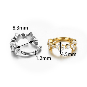 Orecchini a Cerchio Clicker in Titanio F136 con Zirconia Cubica Colorata per Piercing <span class=keywords><strong>Helix</strong></span>, Trago e Cartilagine - Vendita all'Ingrosso - Product Image 4