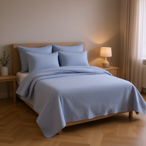 Juego de Funda de Edredón Reversible de Microfibra DM, 7 Piezas, Color Azul Sólido, Tamaño Queen - Product Image 2