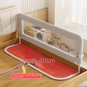 Barrière <span class=keywords><strong>de</strong></span> <span class=keywords><strong>lit</strong></span> pour bébé Smartcare avec base antidérapante en forme <span class=keywords><strong>de</strong></span> U, sans outil, réglable sur 14 niveaux, pliable pour la sécurité des tout-petits - Product Image 6