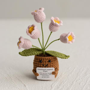 Tissé Coton Fleurs Artificielles Crochet Pot Pâques Tulipe Daisy Lily Tournesol pour Noël Saint Valentin Décoration <span class=keywords><strong>De</strong></span> Noël - Product Image 5