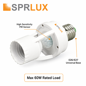 Soporte de Lámpara con Sensor de Movimiento Infrarrojo para Plástico, con Interruptor <span class=keywords><strong>E27</strong></span>, Color Blanco, Certificado CE, 2 Años de Garantía, Alta Calidad - Product Image 1