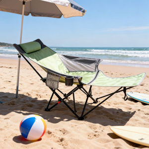 Silla de salón plegable para exteriores para sentarse y acostarse Silla desmontable de playa y camping para pesca y uso en parques - Product Image 1