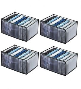 4PCS Fabric & PP Material Wardrobe Closet Organizer <b>Storage</b> Clothing and Jean <b>Storage</b> Organizer with Drawers - Product Image 1