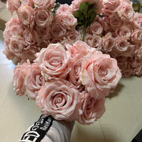 9-Köpfiger Seidenrosenstrauß in Wunschfarbe für Muttertag & Abschlussfeier Künstliche Blumen aus China