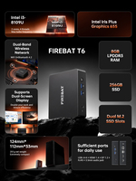 Mini PC Firebat T6 8 Go 256 Go 2 cœurs 4 threads 11, ordinateur de bureau à prix abordable en stock, neuf, T6 11 Pro prêt à l'emploi