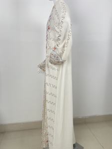 Maxi abito bohémien arabico per <span class=keywords><strong>donna</strong></span> davanti con motivi etnici pieni di ricami e paillettes - Product Image 5