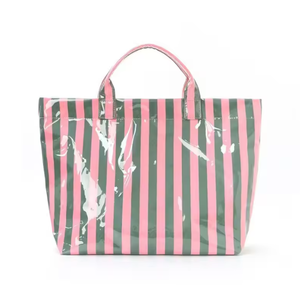 Sac de plage durable, toile rayée colorée d'été, sac de shopping pour femme, idéal pour les voyages - Product Image 5