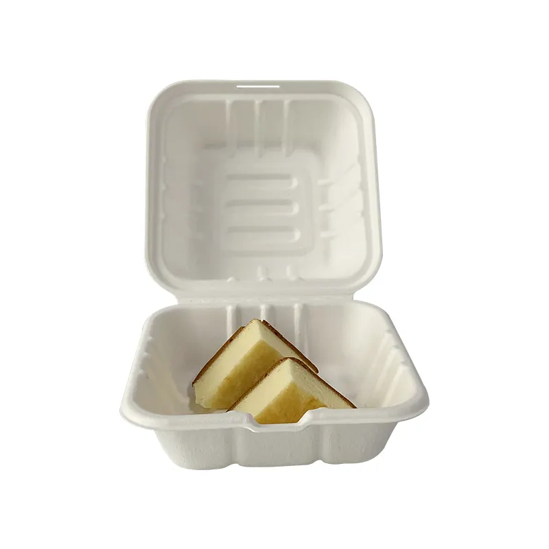 Biologisch Afbreekbaar Microbiële Lunchbox Papier Voedsel Papier Containers Nemen Te Gaan Een Keer Gebruik Lunchbox Voedsel Container Wegwerp