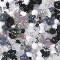 Perles acryliques colorées plaquées UV, 20g/sac, formes variées (rondes, carrées, fleurs, étoiles, boules, nœuds, cœurs) pour stylos et bijoux