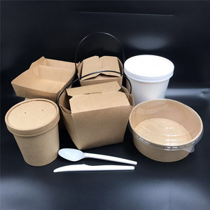 2100Ml Eco-Vriendelijke Biologisch Afbreekbare Wegwerpvoedsellunchverpakking Voor Hamburgerdoos Kraft Fastfoodcontainers Voor Restaurant - Product Image 6