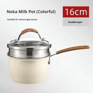 Olla de Leche Estilo Coreano de Acero Inoxidable 304, Fondo Multicapa Engrosado, Rejilla para Vapor sin Recubrimiento, Olla para Sopa, Apta para Todo Tipo de Estufas - Product Image 6