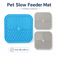 Tapis de léchage pour chien Canni, mangeoire lente en silicone avec ventouses pour chats et chiens, grand modèle 20x20cm, facile à nettoyer, compatible lave-vaisselle