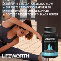 LIFEWORTH Suppléments Premium d'écorce de pin maritime français avec extrait de poivre noir Stimulation de l'immunité à base de plantes pour adultes