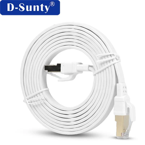 สายเคเบิลสื่อสารทองแดง Cat8 แบบแบน สีขาว ตัวนำทองแดงบริสุทธิ์ หุ้มด้วย PVC ความเร็วสูง 40Gbps สายแลนอีเธอร์เน็ตสำหรับ AI - Product Image 3