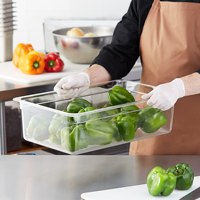 Bac alimentaire en polycarbonate incassable de taille standard, noir, GN, contenants de stockage alimentaire