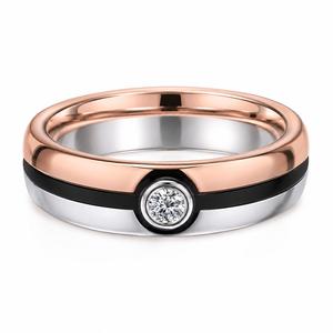 Anello a Sfera Bicolore per Donne, Anello di Fidanzamento Creativo in Stile Europeo e Americano, Gioiello da Dito alla Moda - Product Image 2