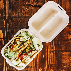 Boîtes alimentaires jetables en carton à clapet, contenants rectangulaires en pulpe pour tacos et repas à emporter - Product Image 3