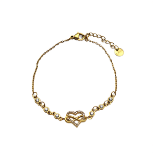 Fashion Charm <b>Bracelet</b> 316L Stainless Steel PVD Gold Plating Heart <b>Infinity</b> Design Women's Jewelry - Product Image 2