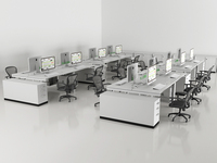 Prix direct usine 2026 – Poste de travail moderne en bois pour centre d'appels, 6 personnes, avec cloison de bureau, série NK, garantie 6 ans