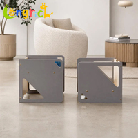 Juego de Silla Cubo Convertible Montessori con Modo Mesa y Diseño de Abedul, Muebles Unisex para Niños Pequeños para Uso en el Hogar y Guardería