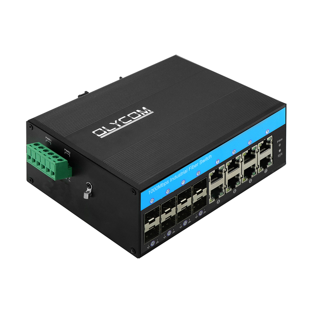 Unmanaged 8 Port Poe Switch Industrial Fiber Switch Support Af/at 240W 8sfp+8rj45 DC48V Dual Power Input