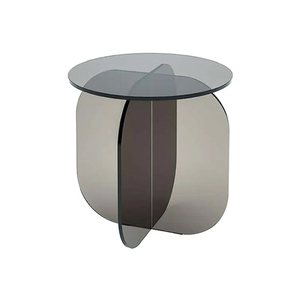 Table basse colorée acrylique Table basse ronde canapé thé plexiglas acrylique support Transparent à côté de la table - Product Image 6