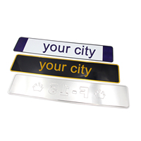 Europa Vehículos licencia ocultar número placa del salpicadero En blanco Plano Brillante Aluminio Placa de matrícula del coche, número de placa de matrícula