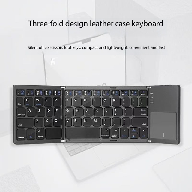 TouchGoal TG-FK328T Three-fold Folding Ultra-Thin Wireless for Keypad for iPad Laptop Portable Business Office Touchpad
