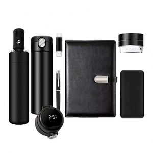 Promotion Customizable Logo Modern PU Leather Notebook Metal Pen USB Drive Portable Power Bank Thermos Keychain Six One <b>Gift</b> <b>Set</b> - Product Image 4