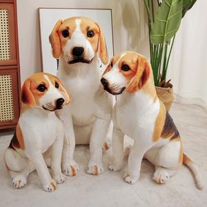 Peluche chien <span class=keywords><strong>Beagle</strong></span> super douce avec détails brodés, jouet en peluche réaliste avec rembourrage en coton PP pour soulager le stress - Product Image 5