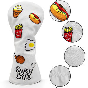 Customized OEM PU Leather Golf Head Cover Logo Embroidery Golf Club Head Covers for Driver/3 Wood/Hybrid - Product Image 3