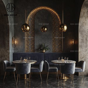 <span class=keywords><strong>Banc</strong></span> de salon luxueux en velours <span class=keywords><strong>bleu</strong></span> royal, mousse haute densité durable, <span class=keywords><strong>banc</strong></span> incurvé, café, salon de thé, hôtel commercial, restaurant - Product Image 3
