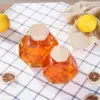 Bouteille de miel en verre hexagonal unique de luxe 100 ml/220 ml/380 ml, fournisseurs de bocaux avec couvercle en bois utilisés pour la confiture de pudding au miel