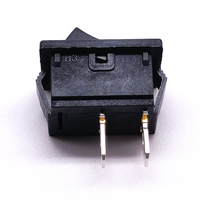 Mini SPST noir 15x21mm 6A on Off interrupteur à bascule 2 broches