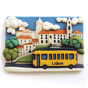 Aimant de réfrigérateur en résine unique personnalisé <span class=keywords><strong>Souvenir</strong></span> de voyage <span class=keywords><strong>Lisbonne</strong></span> imprimé en 3D feuille moyenne de style animal moderne avec logo pour la décoration de la maison - Product Image 3